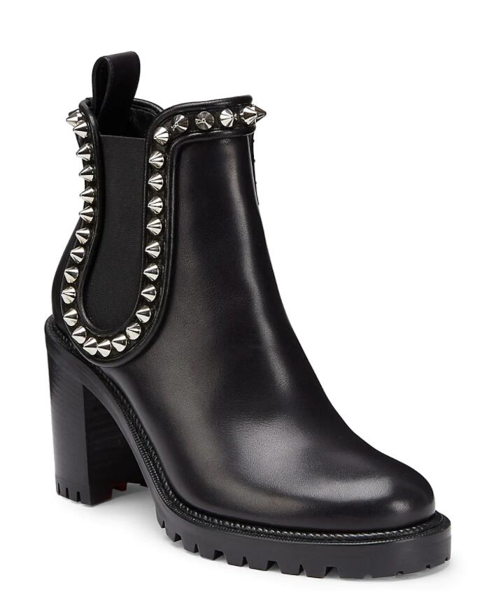 

Women ankle boots black genuine leather with rivets bottoms red rubber shoes Capahuttas Spiked Leather Boot platform pumps