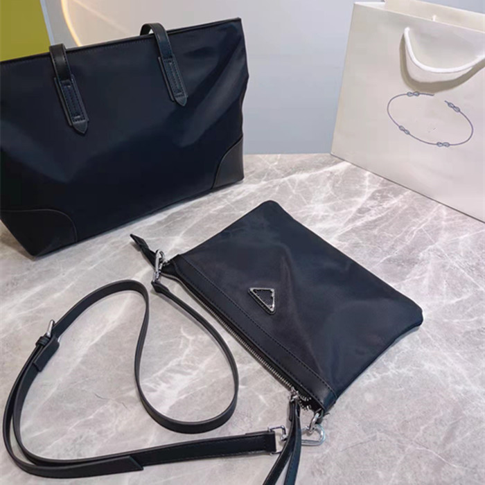 

New 3piece set luxurys triangle nylon handbags with classic wallet chain shoulder designers crossbody bag new style evening purse, No bag