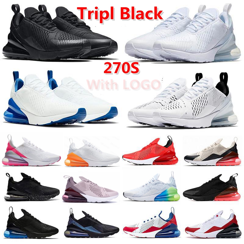 

Top Quality breathable 270 Sports Running Shoes for Women Men Triple Black ALL White photo Blue Spirt Teal Platinum Volt 270s Trainers Sneakers US size 5.5-11