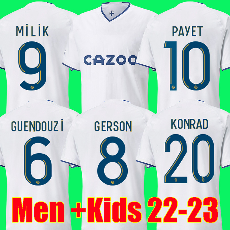 

22 23 soccer jersey 2022 2023 GUENDOUZI GERSON SALIBA MILIK LUIS HENRIQUE Marseille maillot foot KAMARA football shirt PAYET UNDER BALERDI 123, Home