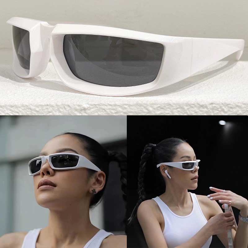 

Womens Fashion Occhiali P Home Runway Sunglasses SPR29Y Rectangular Frame White Sport Style Glasses SPR 25 Nylon Material Top Quality With Original Box