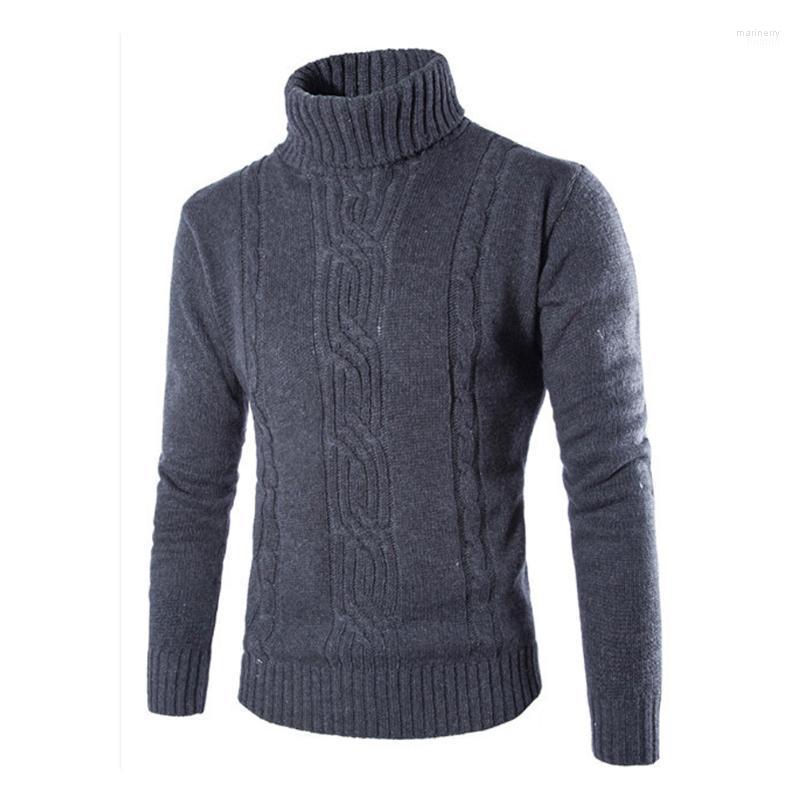 

Men's Sweaters 2022 Men Coarse Wool Sweater Fashion Thick Warm Pure Color Knitwear Winter Knitted Pullover Turtleneck Casual Mari22, Light grey