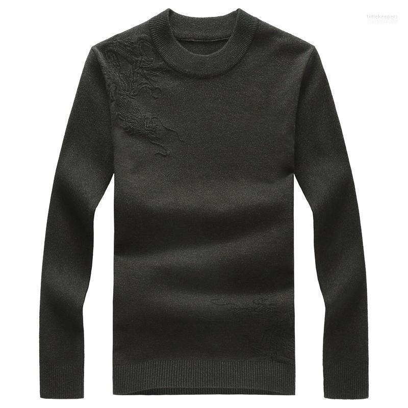 

Autumn And Winter Man Plus Fertilizer XL Men's 8XL Stretch Bottoming Shirt Sweater 7XL Round Neck Sweaters Time22, Black