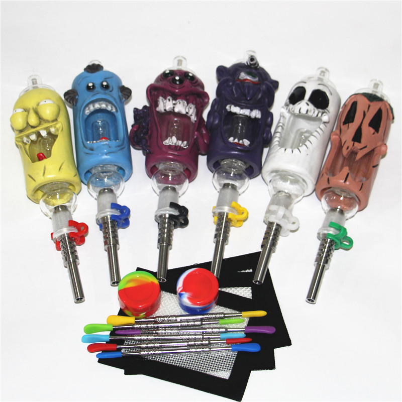 

Bubbler Nectar Collector kits hookahs Smoking Pipe with Titanium Tip Ceramic Quartz Nail Dab Rig Glass Water Bongs