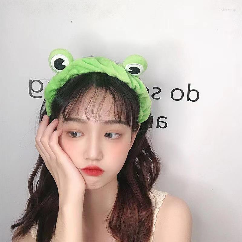 

Bandanas Cute Girls Hair Bands Wide-brimmed Elastic Hairbands Funny Frog Makeup Headband Women Accessories Wash Face HairbandBandanas