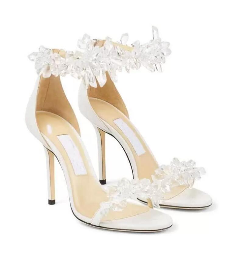 

Summer Luxury Maisel Pearl Embellished Sandals Shoes Lady Pumps White Black Nude Leather Strappy Perfect High Heels Party Wedding Gladiator Sandalias EU35-43