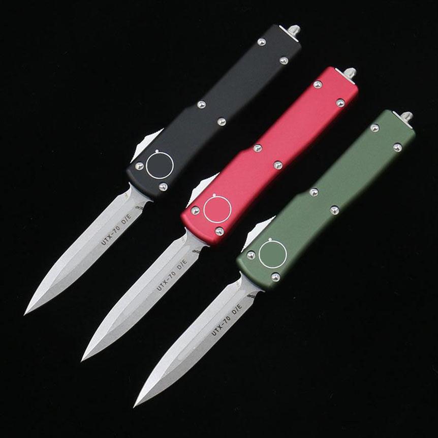 

Mini UTX -70 LUDT automatic knife D2 blade high-tech carbide crusher pocket Knives with aluminum handle EDC tool311f