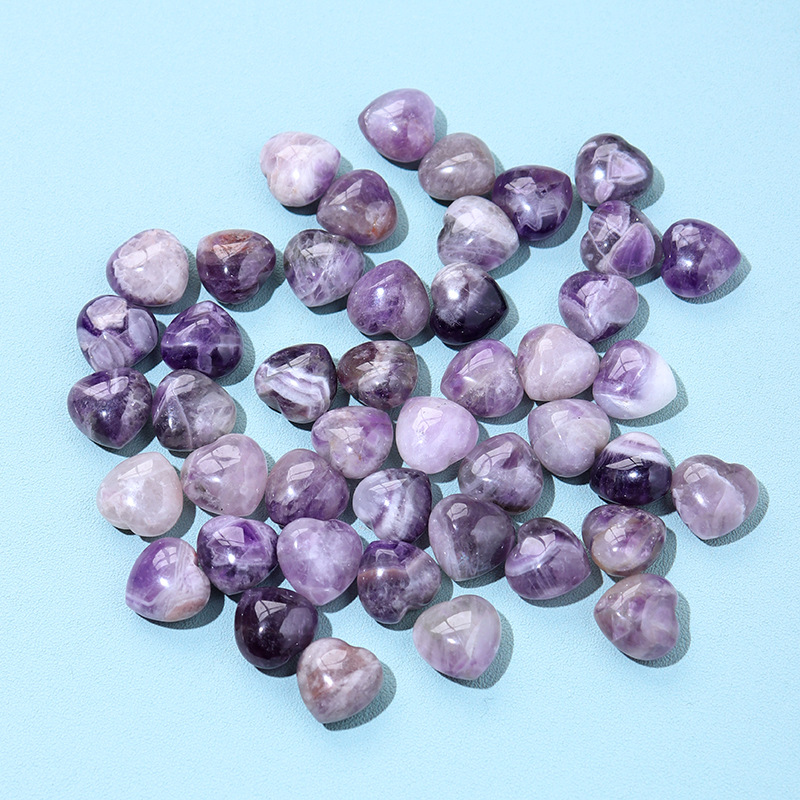 15mm Non Porous heart Crystal Natural Stone Minerals Ornaments Reiki Healing Pink Quartz Amethyst Sphere DIY Gifts Citrine Home Decoration-image-763617685