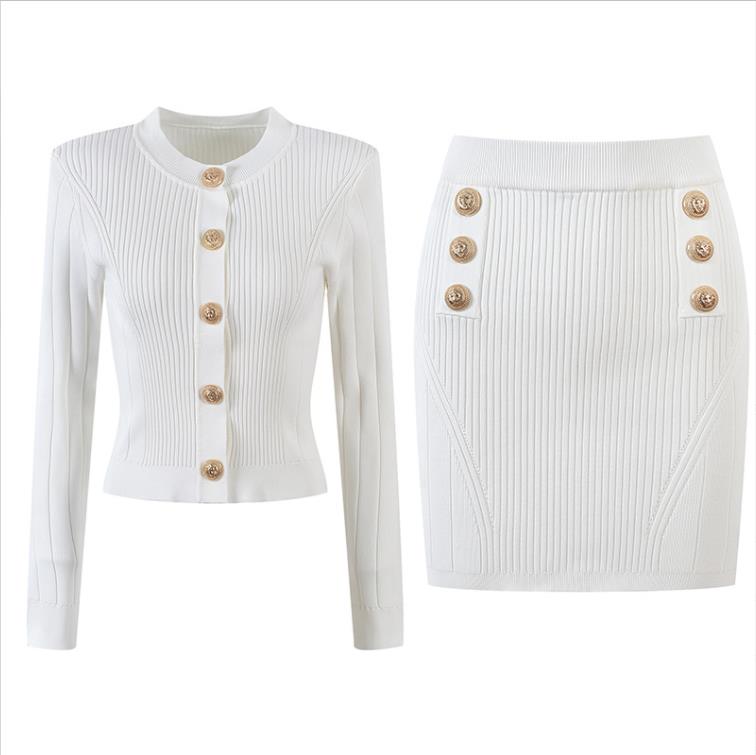 

718  2022 Autumn Summer Brand Same Style Short Skirt Crew Neck Blue Two PIeces Sets High Quality Women's Two Piece Polyester yl