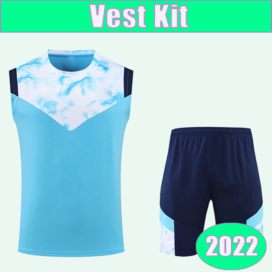 

2022 MILIK PAYET Training Wear Sleeveless Kit Soccer Jerseys GUENDOUZI KAMARA GERSON ALVARO Football Shirt Uniforms, Hyg612 2022 blue vest kit