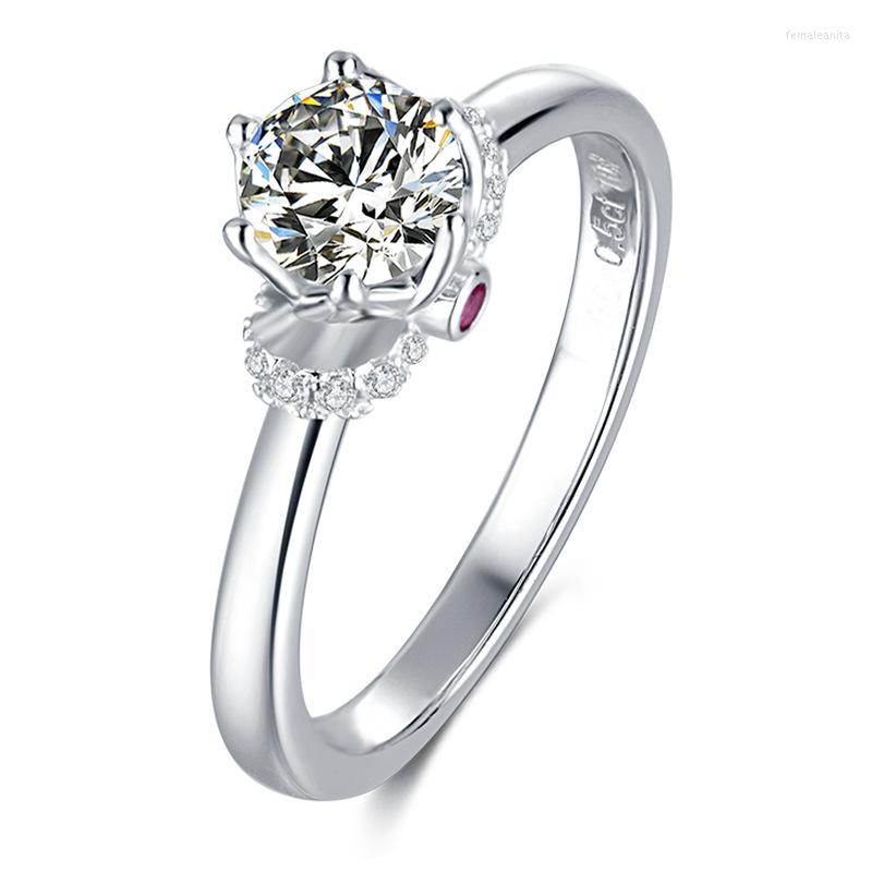 

Cluster Rings Silver Princess Cut 0.5 5mm Moissanite Ring Diamond D Color Brilliant Sparkling True Love Coronation RingsCluster