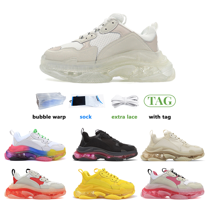 

new 2022 Clear Sole white running shoes man and woman Beige Grey Neon Green Pink fluorescence Black Pink multicolour, #16