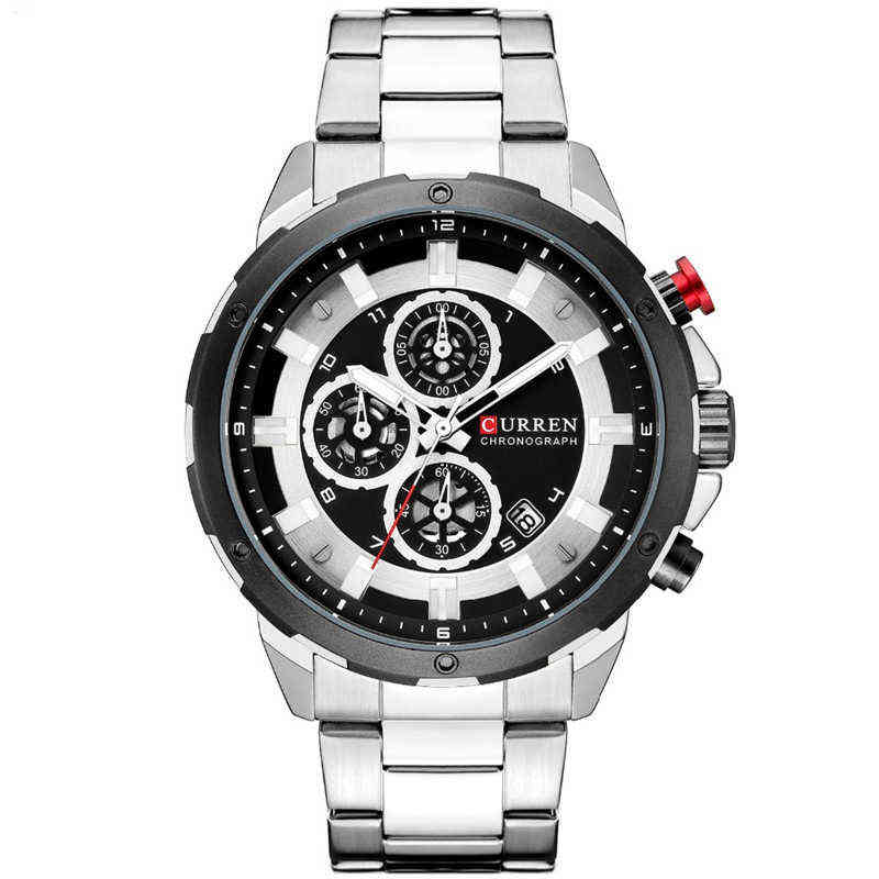 

huiya06 Mature Waterproof Quality Men's Sports Watch Steel Strap