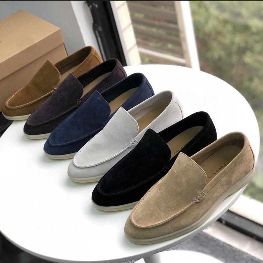 Designer de luxe Chaussures habillées pour hommes en cuir véritable Lady Loro Walk chaussure à enfiler Velvet Style britannique lp chaussure de l