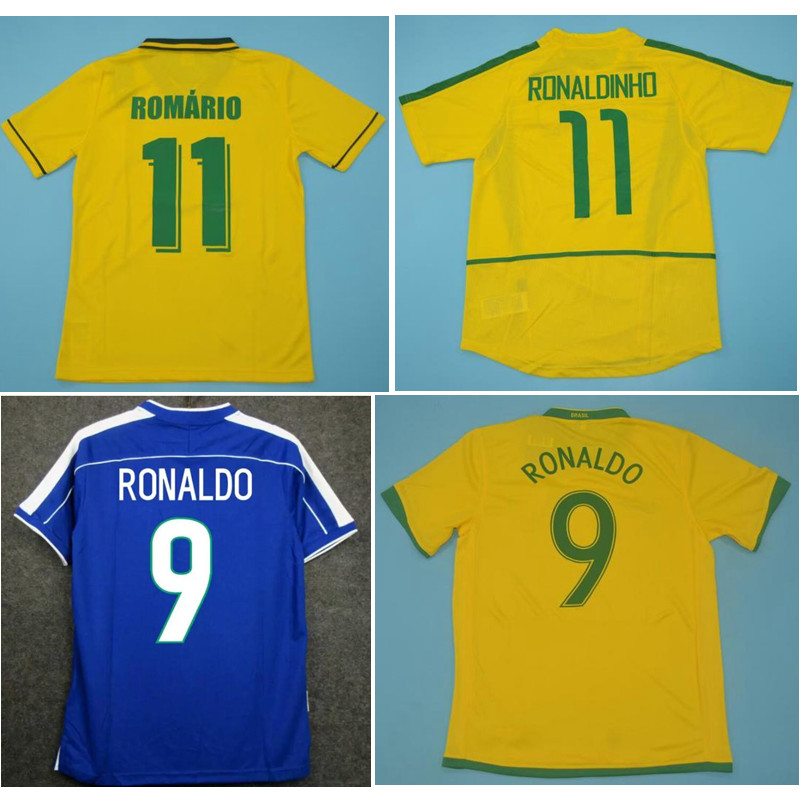 

1994 1998 Ronaldinho retro jerseys Rivaldo classic BraziLS football shirt 2002 2004 2006 Brasil Carlos Soccer Jersey Ronaldo maillot de foot, Brazil2006home