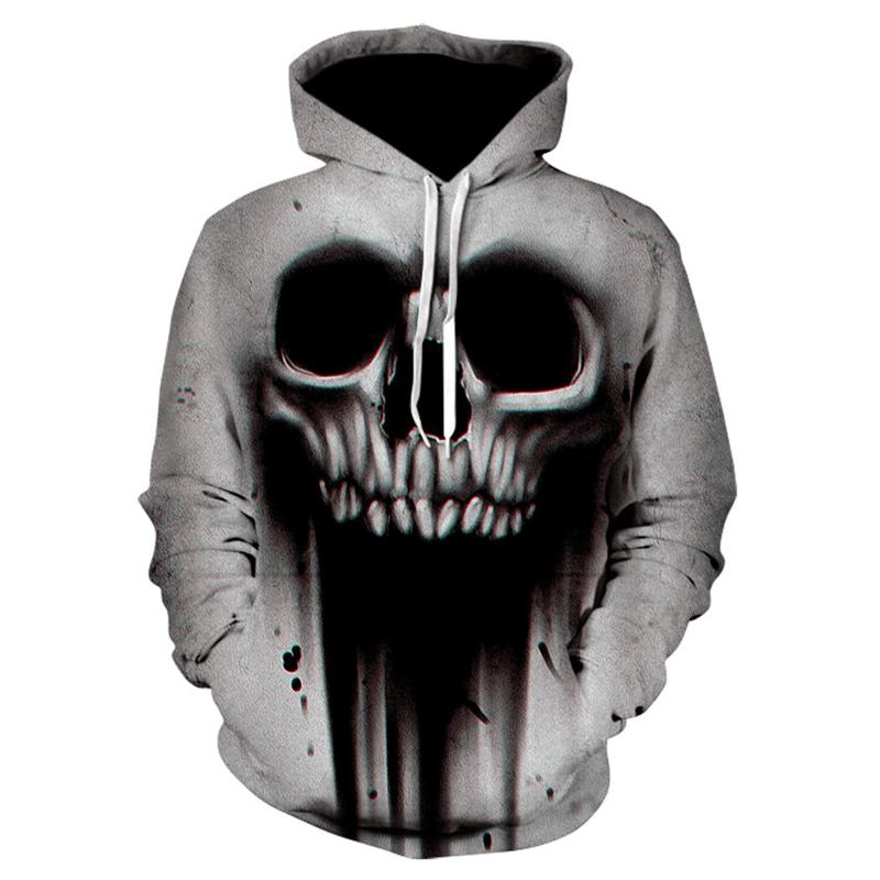 

Men's Hoodies & Sweatshirts Fashion 3d Hooded Sweatshirt, Jacket For Men And Women, Skull Print, Hip Hop, Brand Street White Sports Hoodie, Picture color