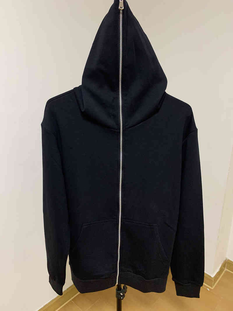 

Full Zip Hoodie Private Label Designer Fashion Trendy Jacket, Black