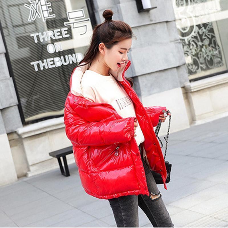 

Bright Surface Down Cotton Jacket Women 2022 Winter Short Parkas Padded Coat Thick Warm Baseball Female Luci22, Brown