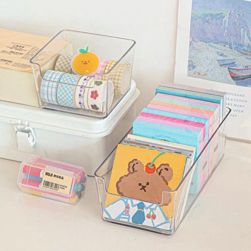 

Storage Boxes & Bins Japanese Stationery Notes Transparent Box Drawer Separate Plastic Waterproof Desktop Organizer Divider, Small