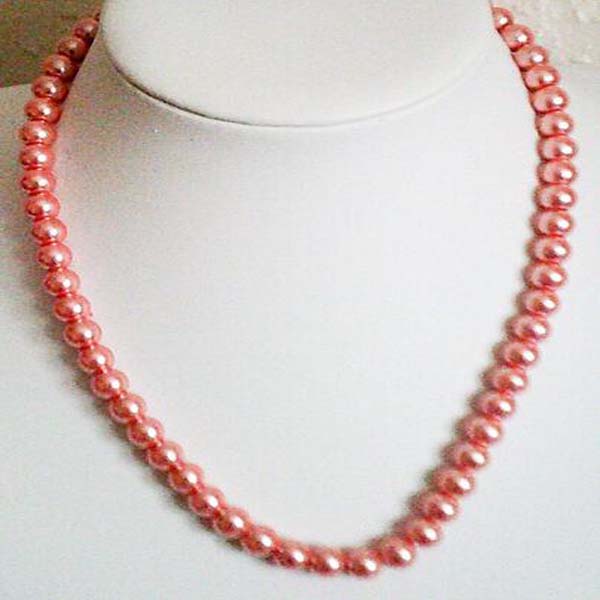 

8mm pink Pearl Necklace
