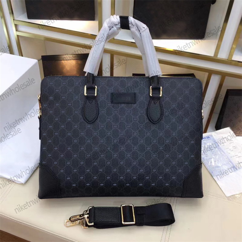 

G Designer Business Handbag Men Travel Bag Black Quality Leather Messenger Removable Strap, ##