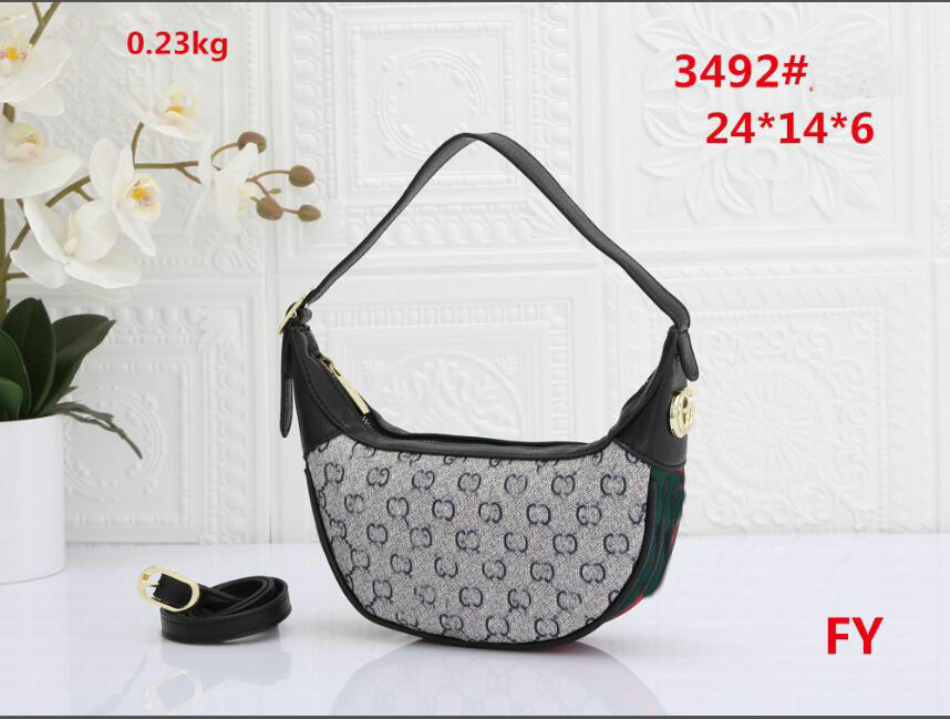 

luxury designer Loop Cross Body Bag Collection Half-Moon Baguette Croissant Bag Monograms Chain designers Womens Handbags Purses 3492#, Grey