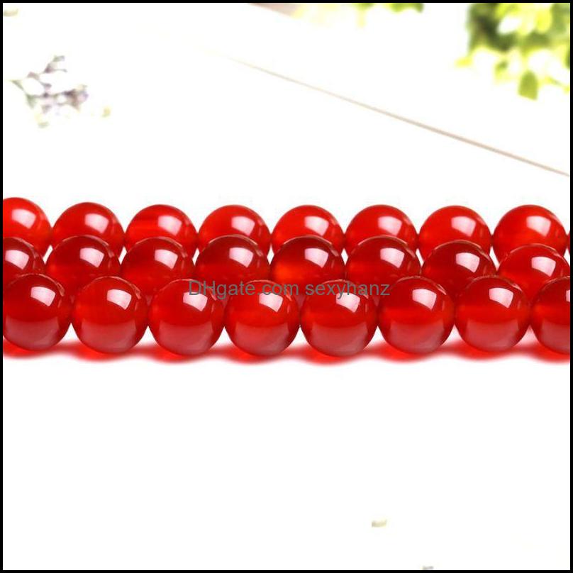 

Agate Loose Beads Jewelry Natural Red Factory Price Round Good Quality 16" Per Strand 6 8 10 12 Mm Pick Size For Dyi Making Drop Delivery 20