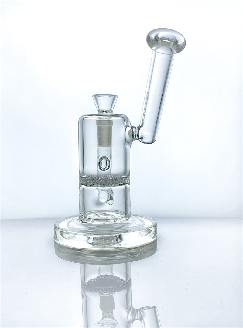 High borosilicate glass water pipe with 1 sintering plate 6.6 in 19mm glass bowl GB-215-S-image-845182054