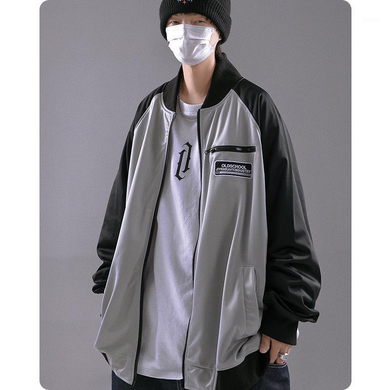 

Men's Jackets Unisex Baseball Costume Varsity Jacket Heavyweight High Street Dress Clothes Harajuku Hiphop Oversized Leather, Gray