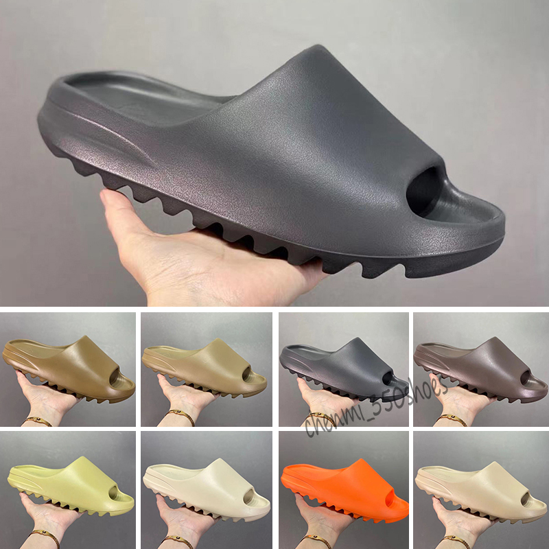 

2022 The highest version on the market shoes Sandals Slippers slider Slides Desert Sand Bone Glow Green Enflame Orange Ochre Resin Soot flip flop size 36-47 cm1, Color 3