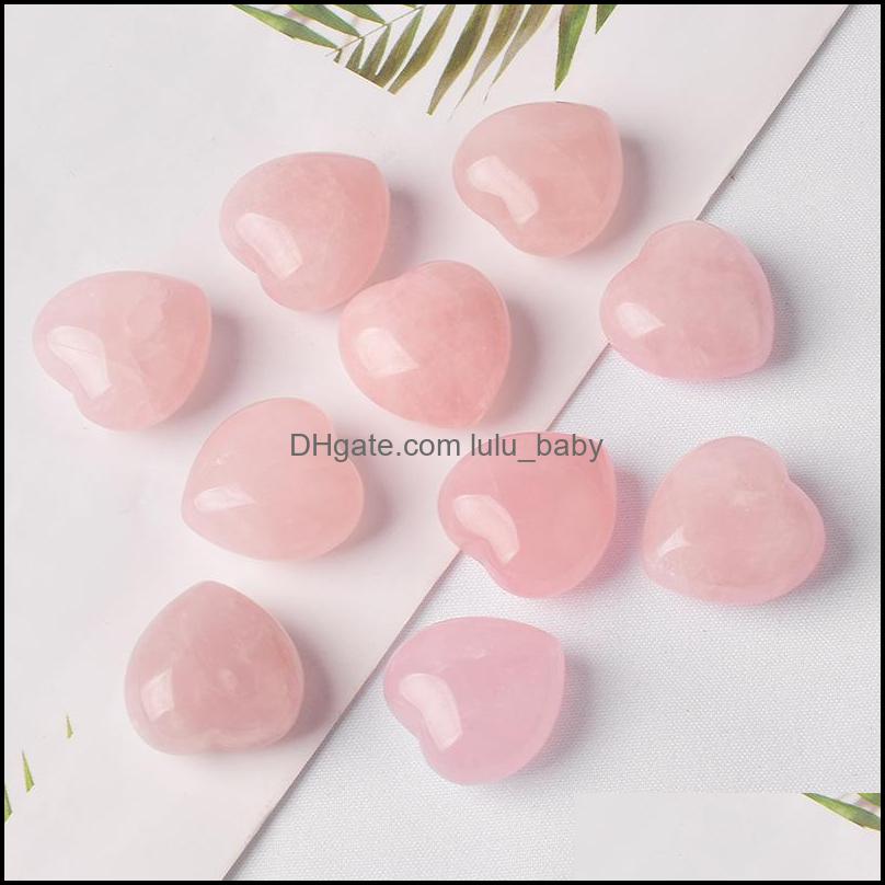 

Stone Loose Beads Jewelry 2Omm 25Mm Love Hearts Natural Crystal Craft Ornaments Rose Quartz Healing Crystals Energy Reiki Gem Living Room De