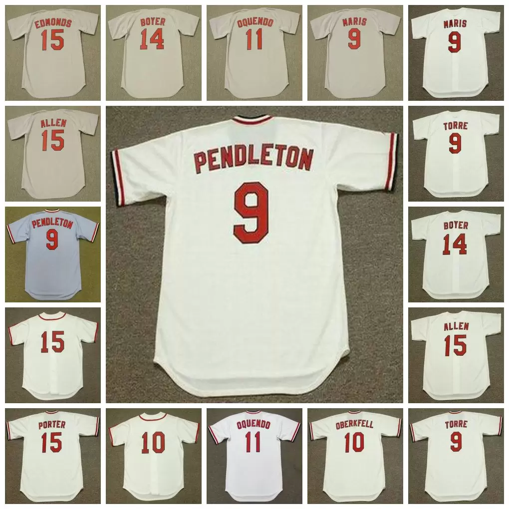 

Vintage Baseball Jersey 9 JOE TORRE 1969 ROGER MARIS 1967 TERRY PENDLETON 1985 MIZE OBERKFELL OQUENDO 14 KEN BOYER 1964 PORTER SISLER EDMONDS ALLEN 1970, 15 dick sisler 1940's white