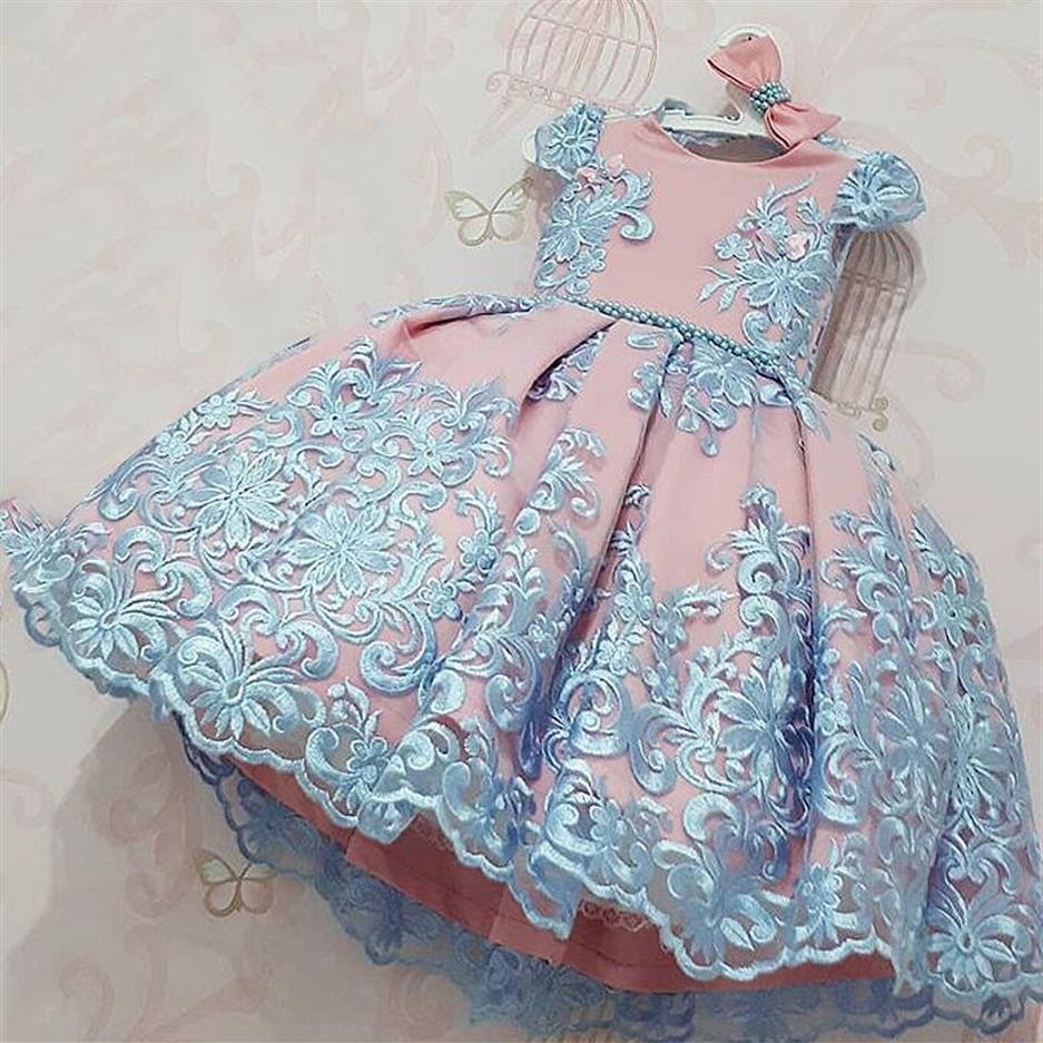 

Wedding Girls Dresses for Kids Baby Flower Birthday Dress Fashion Tutu Dress for Girls Children Princess Party Evening Gown 4 9T269B, As picture4