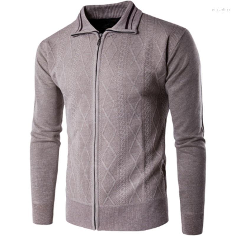 

Winter Thick Men's Knitted Sweater Coat Off Long Sleeve Cardigan Fleece Full Zip Male Causal Plus Size Clothing For Autumn Sweaters, Beige
