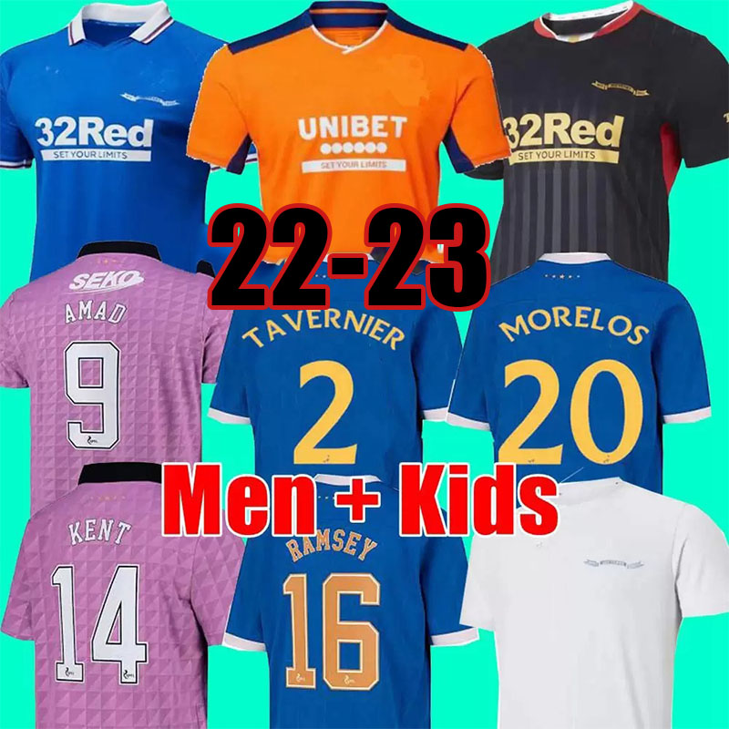 

22 23 Rangers fc third Soccer Jerseys orange Special 150th Anniversary RAMSEY Sakala Glasgow 2022 2023 HAGI Football Shirt ROOFE MORELOS AMAD TAVERNIER KENT men kids, Away kids