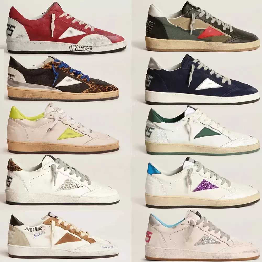 2022 Chaussures de créateurs Sandale Italie Marque Femme Sneakers Super Ball Star Shoes Luxury Golden Sequin Classic White Golden / Gooses / Snea
