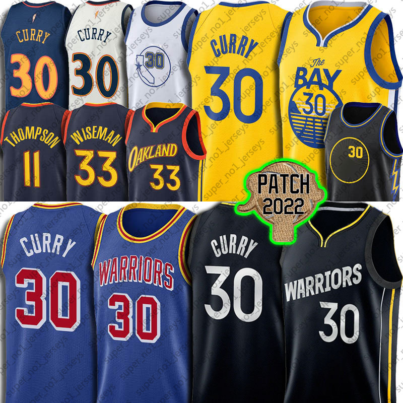 

Stephen 30 Curry Jersey Basketball Klay 11 James Thompson 33 Wiseman Jerseys Season Team City 2022 Patch