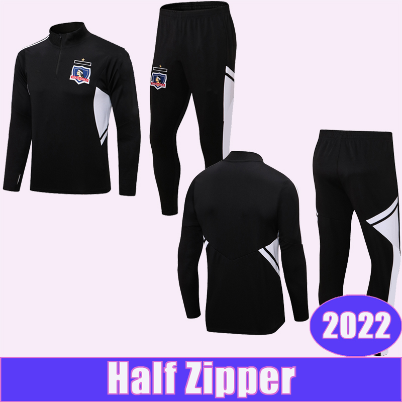 

2022 Colo Colo SANTOS BOLADOS Training Wear Kit Suit Soccer Jerseys ARRIAGADA ZALDIVIA GIL FUENTES COSTA LUCERO Half Zip Tracksuit Football Shirts, Wyg4013 2022 half zipper black