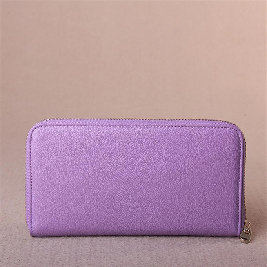 

A01 ship Designer 2020 new fashion Card Holders woman wallet pure color genuine leather classic mini wallet274Y, Lavender