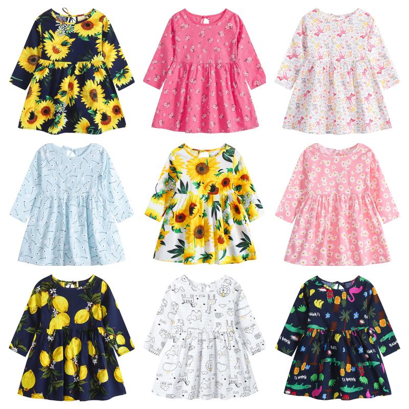 

Girl's Dresses Spring Autumn 0-6T Girls Long Sleeve Flower Print Kids ClothesPrincess Dress For Children Party Gown Pageant DressGirl's, Sn09-4