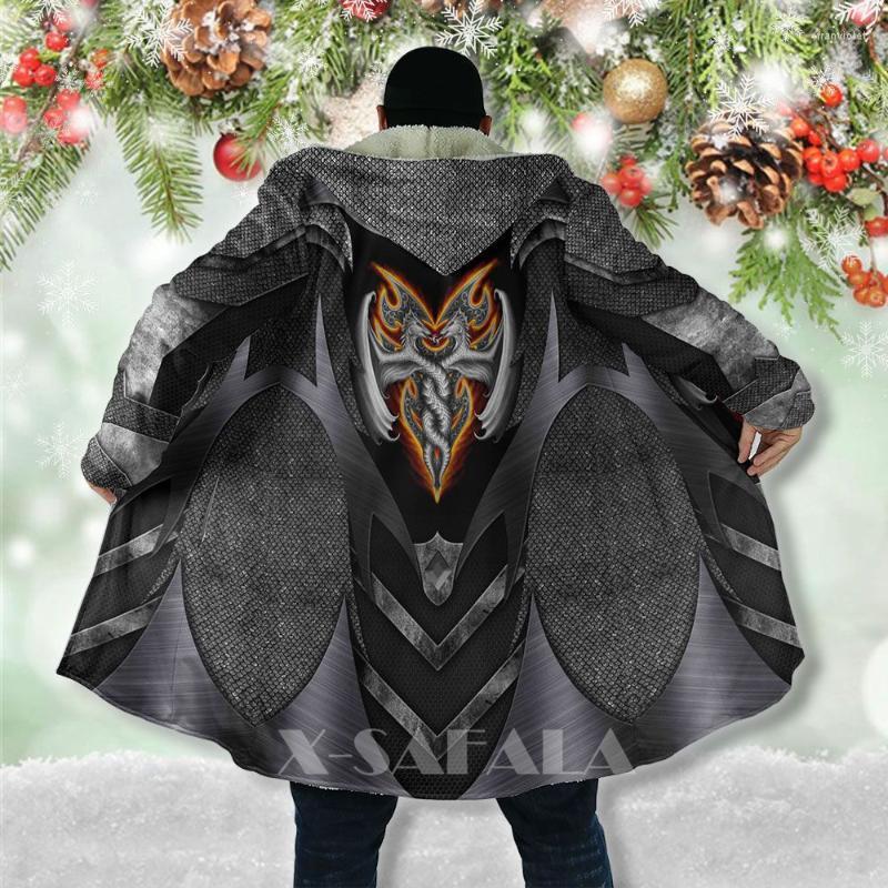 

Men' Wool & Blends Viking Totem Crow Eagle All Over 3D Printed Thick Warm Hooded Cloak For Men Windproof Fleece Unisex Casual-1 Fran22, D188