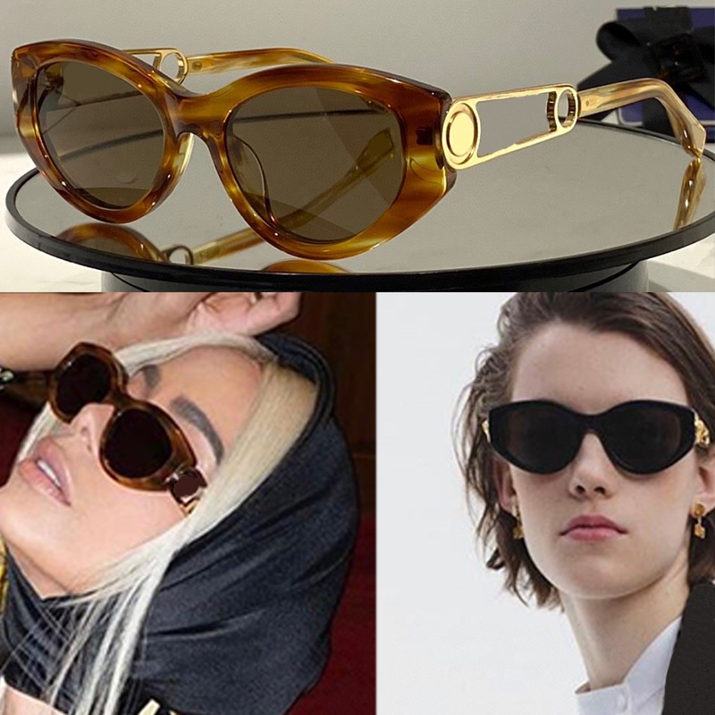 

Fendace Havana acetate sunglasses V2 Luxury Designer Sunglasses FOL033 Logo on temples Creative Collaboration Collection Symbol UV Protection Strap Original Box