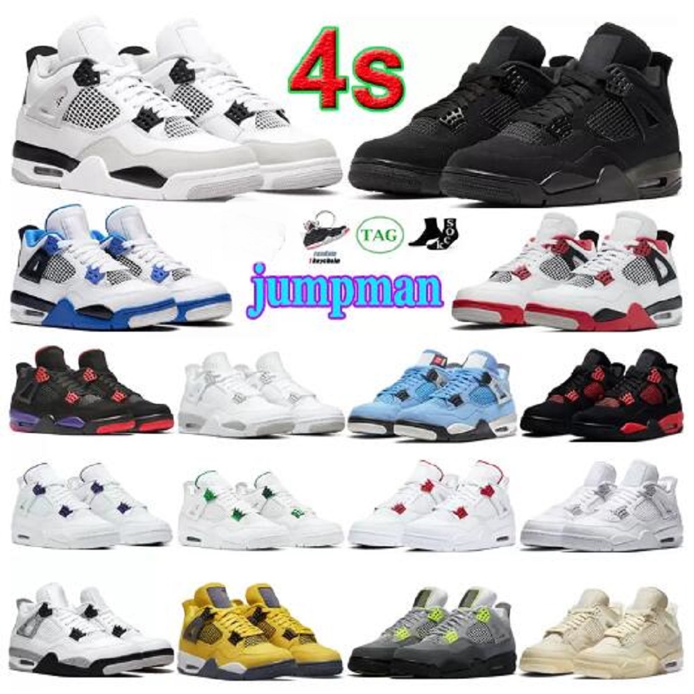 

man jumpman basketball shoes 4 4s Red Thunder Sail Black Cat White Oreo Pure Money Infrared Zen Master Metallic Purple Cool Grey Cactus Jack mens sneakers, # 22