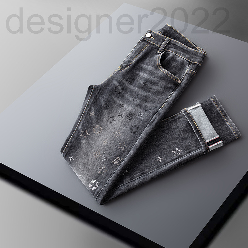 Men&#039;s Jeans designer Autumn and winter thick jeans men&#039;s Korean version elastic cotton small foot slim fashion brand G8ML-image-759655994