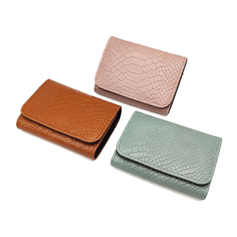 

Wallets Solid Color Trifold Small Wallet Credit ID Card Holder Organizer Vegan Leather Female Cute Coin Pocket Purse High QualityWallets, Brown