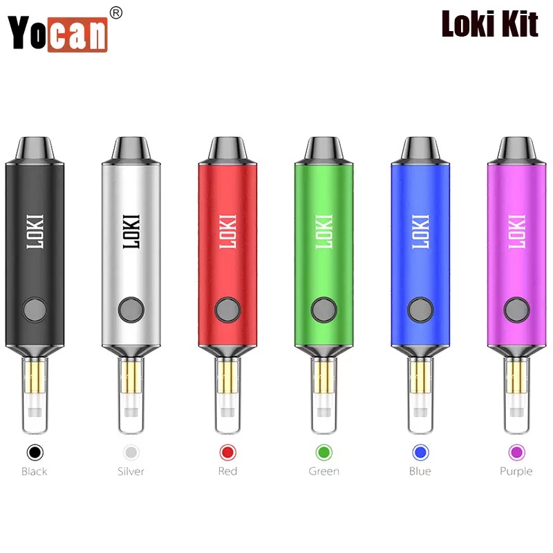 

Original Yocan LOKI Kit Vaporizer Built-in 650mAh Battery with Type-C Fast Charging Updated XTAL Tip Dual Air Paths Electronic Cigarette Authentic, Black