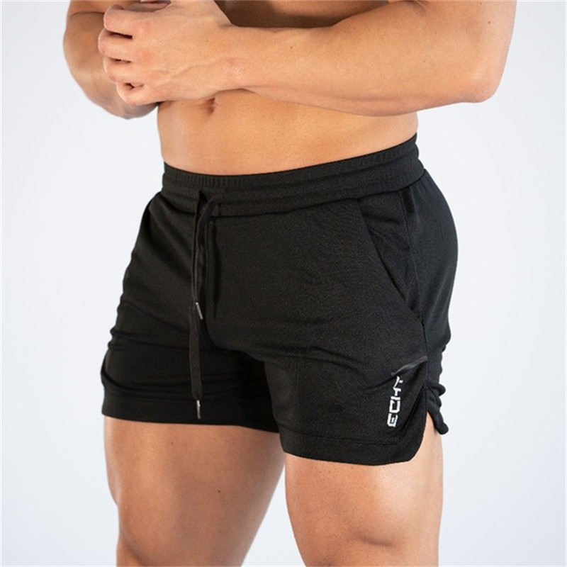 

Summer Men Jogger Gym Shorts Sports Casual Fitness Workout Running mesh quick-drying men 220407, Black