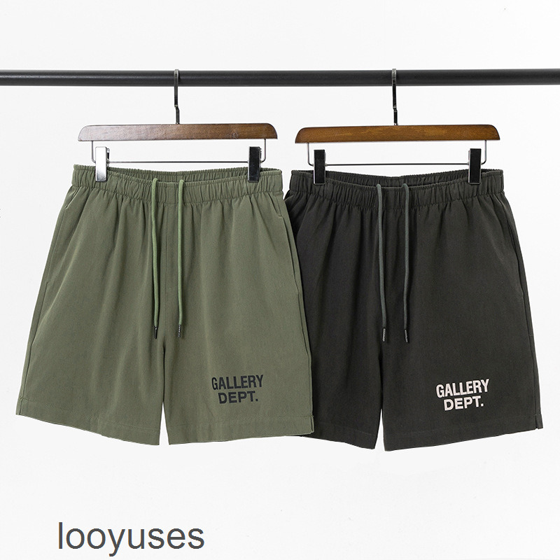 

Designer Short Galleryes Dept Mens Fashion 2022 Lettered Shorts Men' Women' Beach Drawstring, Army green