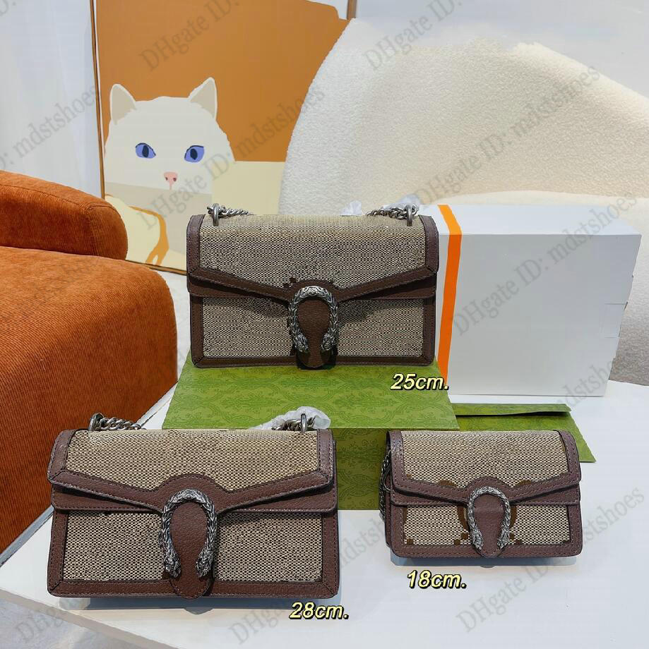 

Dionysu Chain Shoulder Bag Retro Denim Leather Tiger Clasp Snake Top Flap Bag Womens Handbag Designers Luxurys Cross Body Multiple Sizes