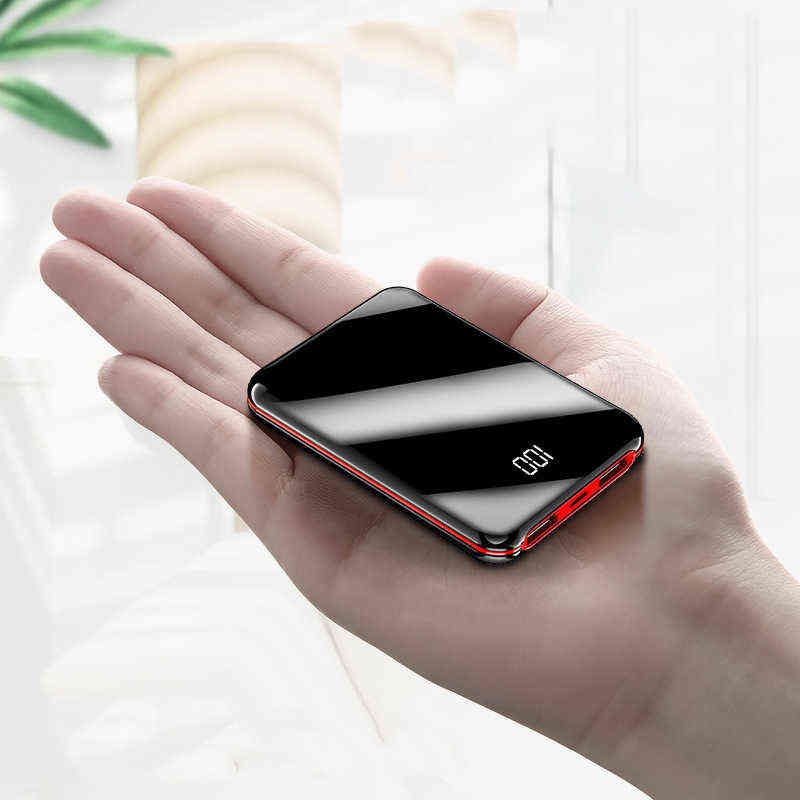 

mAh Mini Power Bank Portable Charger Mirror Screen LED Digital Display Powerbank External Battery Pack Poverbak For Phones J220531